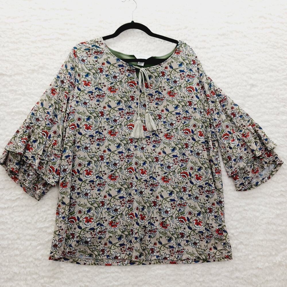 Blouse Double Ruffle Sleeve Romantic Bloomcore Cottagecore Fairy Soft Size 2X